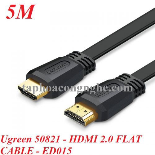 Ugreen 50821 5M màu đen Cáp tín hiệu HDMI dẹt ED015 30050821